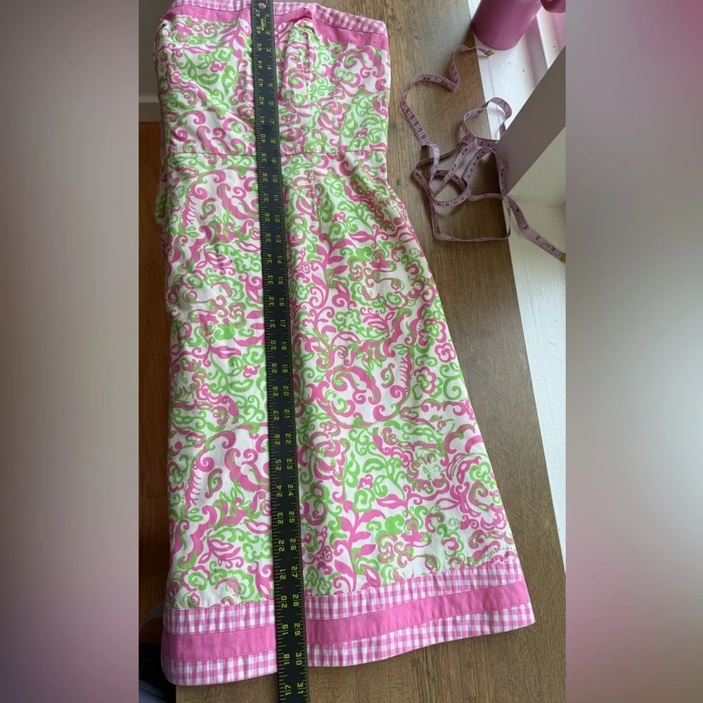 Lilly Pulitzer Sienna Strapless A-line Dress Size 4 Pink Floral Corset Party - Picture 6 of 7